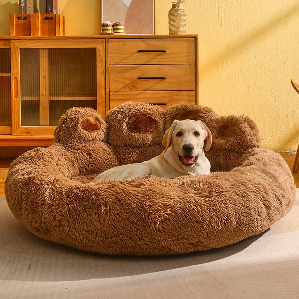 Paw Shape Pet Plush Warm Bed - Rikoto