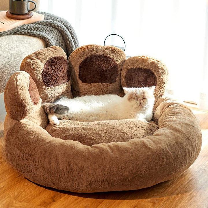 Paw Shape Pet Plush Warm Bed - Rikoto