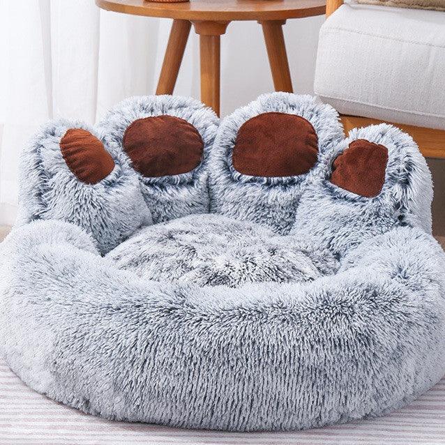 Paw Shape Pet Plush Warm Bed - Rikoto