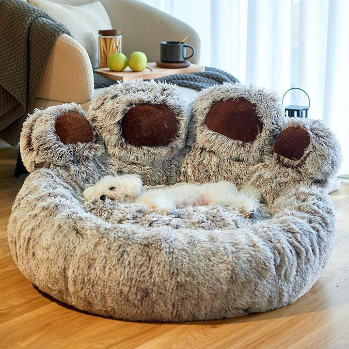 Paw Shape Pet Plush Warm Bed - Rikoto