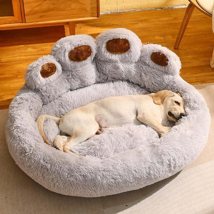 Paw Shape Pet Plush Warm Bed - Rikoto