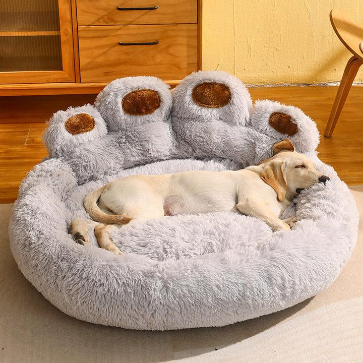 Paw Shape Pet Plush Warm Bed - Rikoto